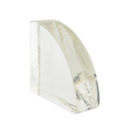 Clear Recycled Glass Quarter-Circle Bookend