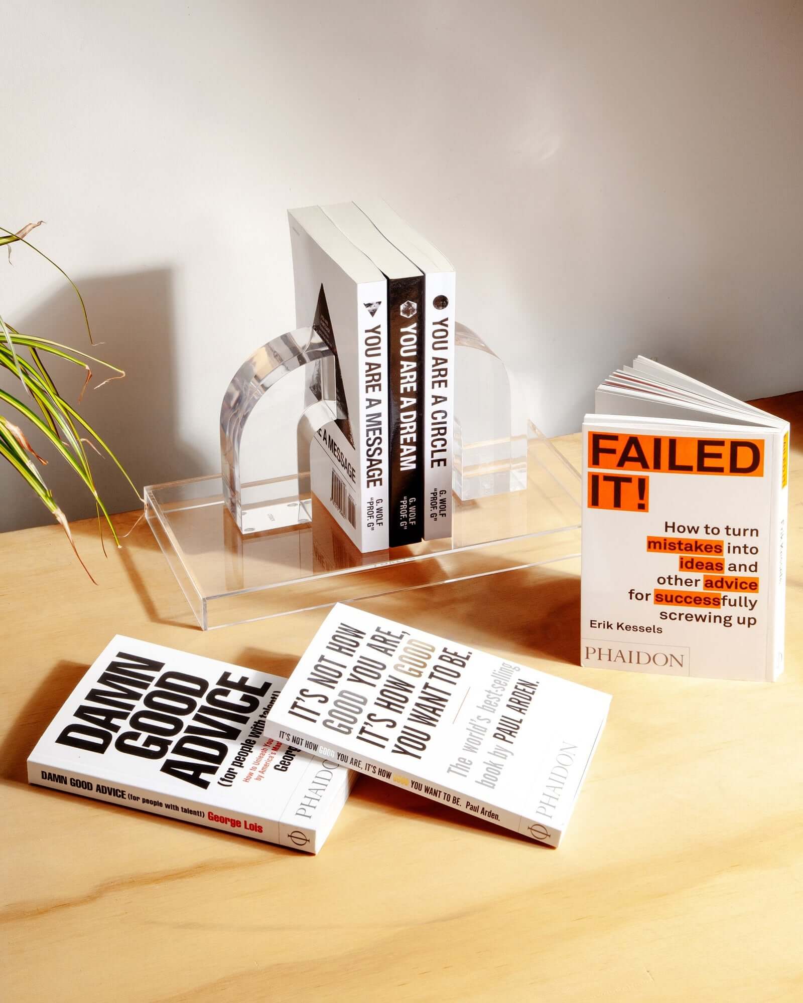 Clear Acrylic Arc Bookends