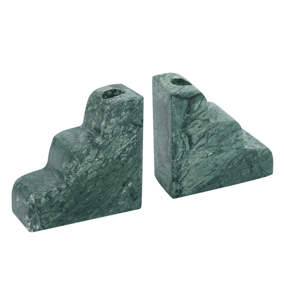 Teal Marble Bookend & Candle Holder