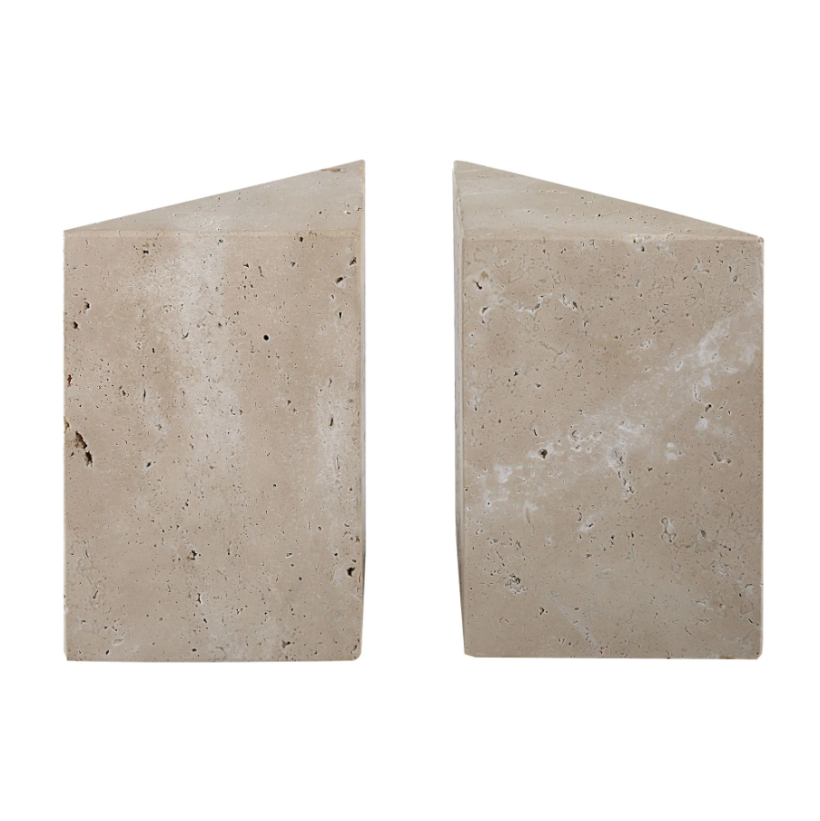 Natural Travertine Block Bookend