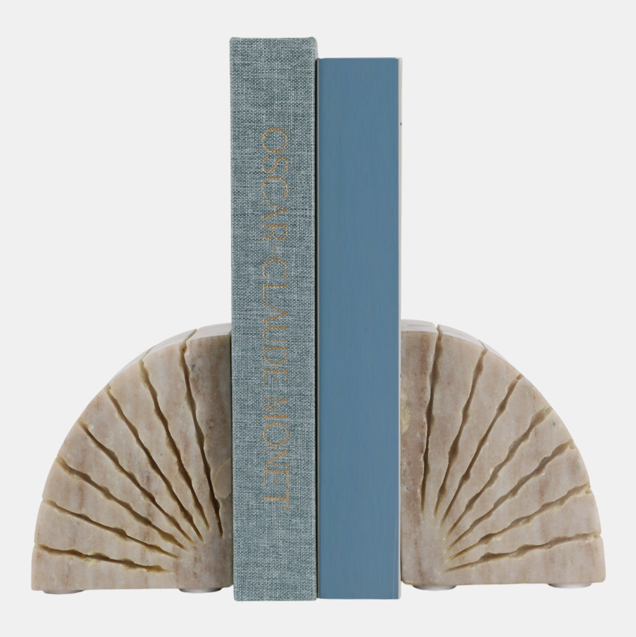 Semi-Circle Onyx Marble Bookend