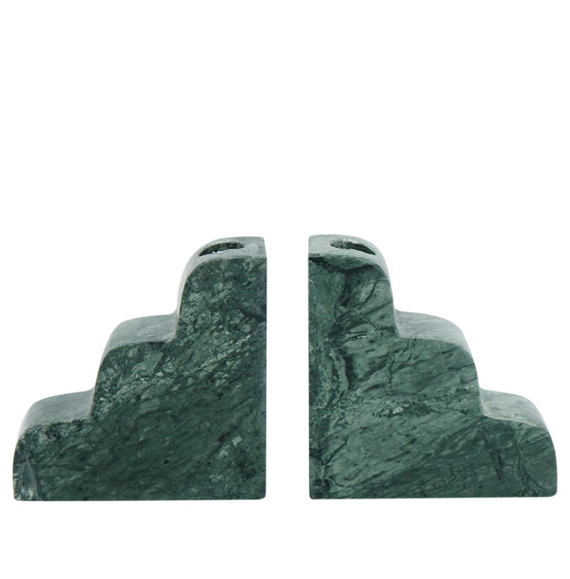 Teal Marble Bookend & Candle Holder