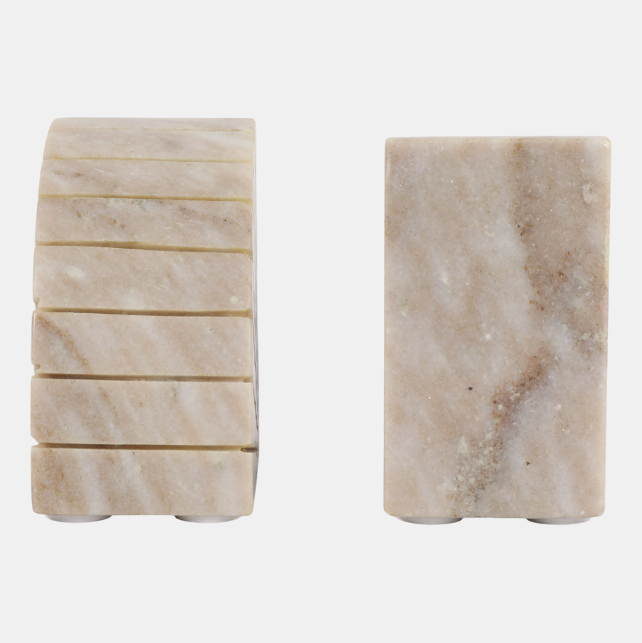 Semi-Circle Onyx Marble Bookend