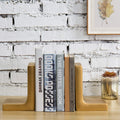 Gold-Finish Concrete L-Shaped Bookends