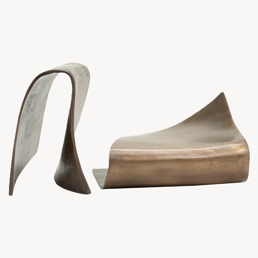 Bronze Aluminum Sculptural Bookends