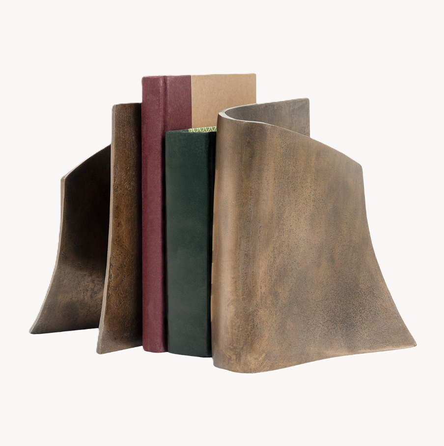 Bronze Aluminum Sculptural Bookends