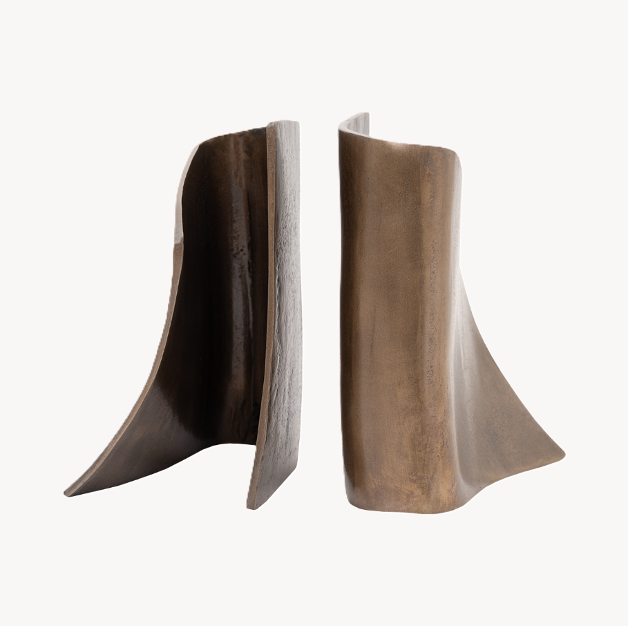 Bronze Aluminum Sculptural Bookends