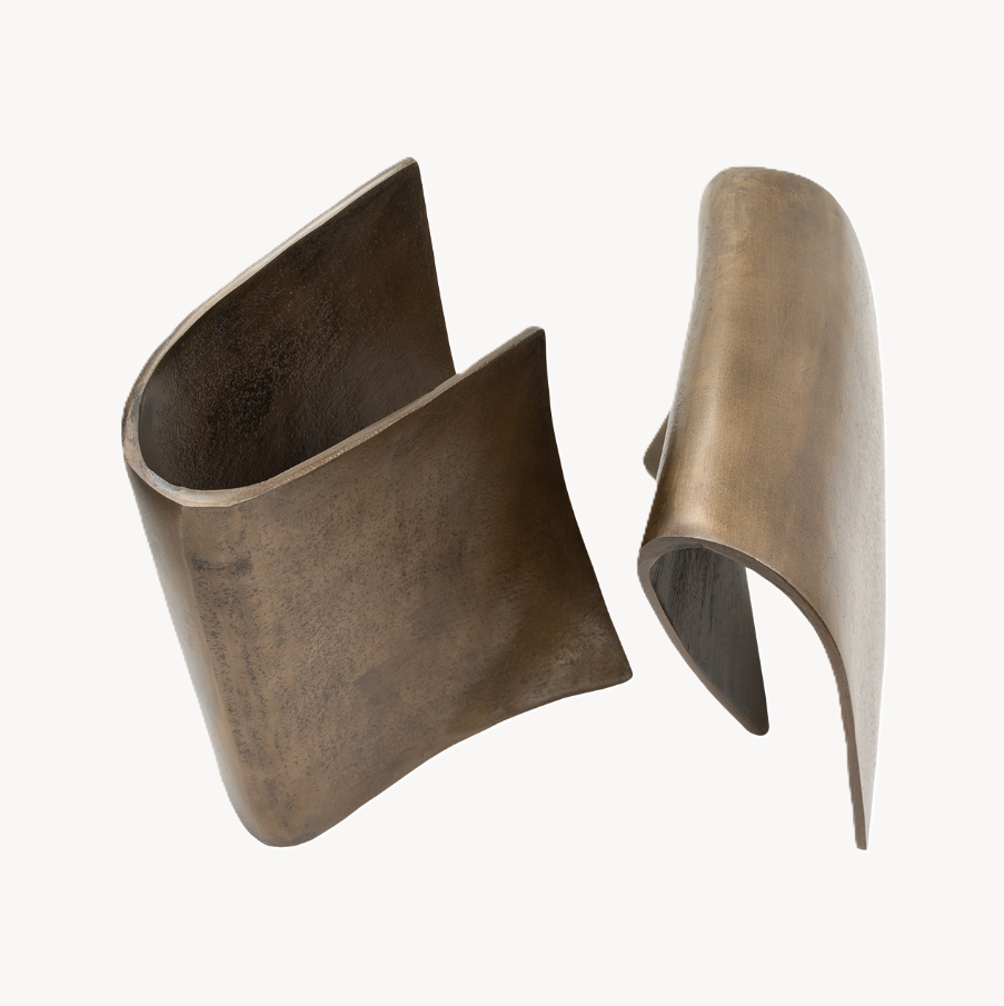 Bronze Aluminum Sculptural Bookends