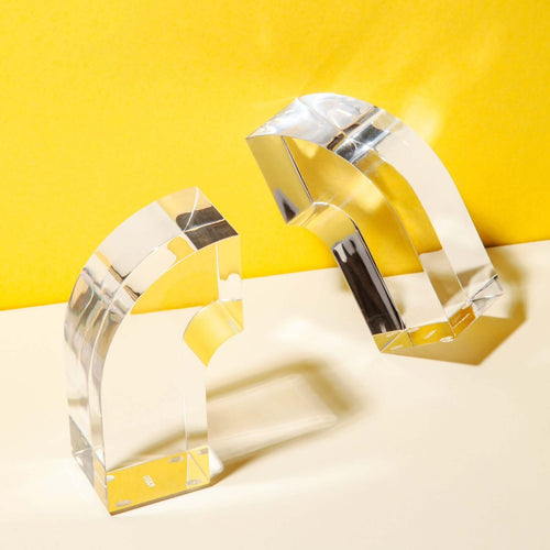Clear Acrylic Arc Bookends