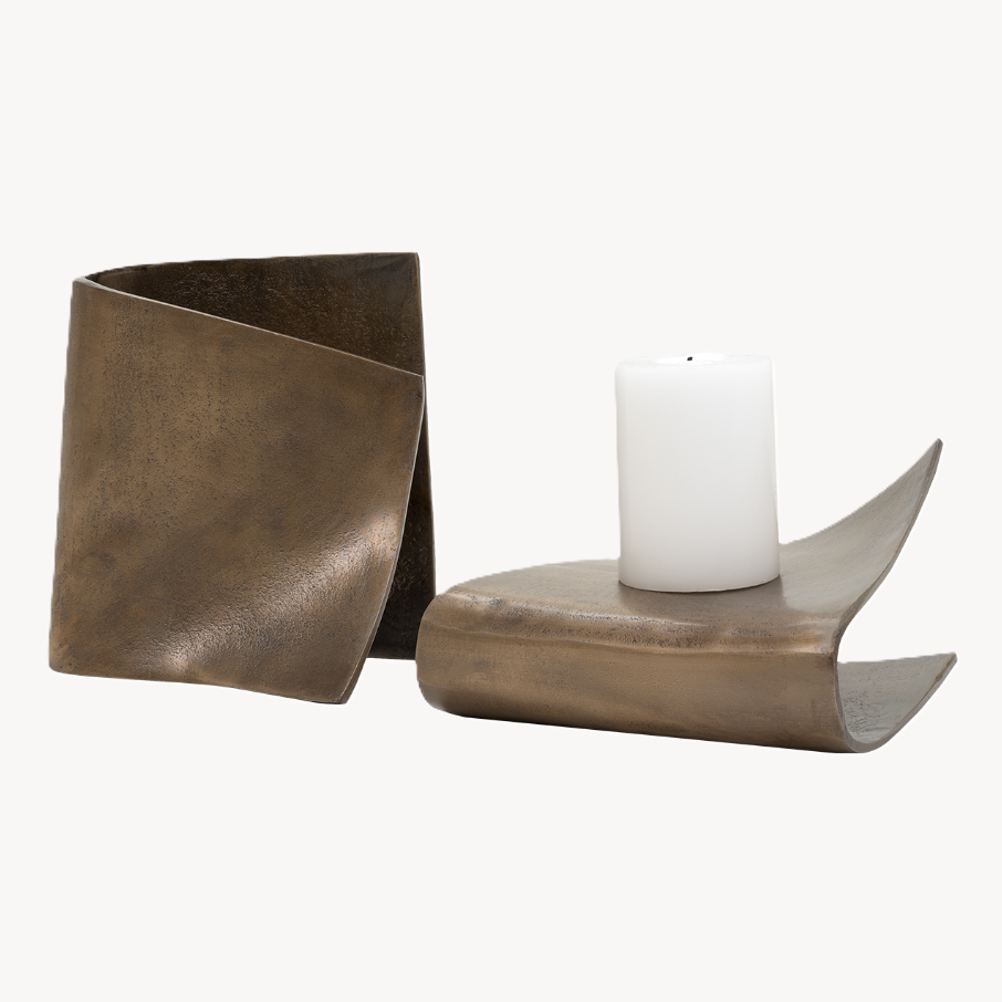 Bronze Aluminum Sculptural Bookends