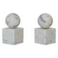 White Marble Block Bookends