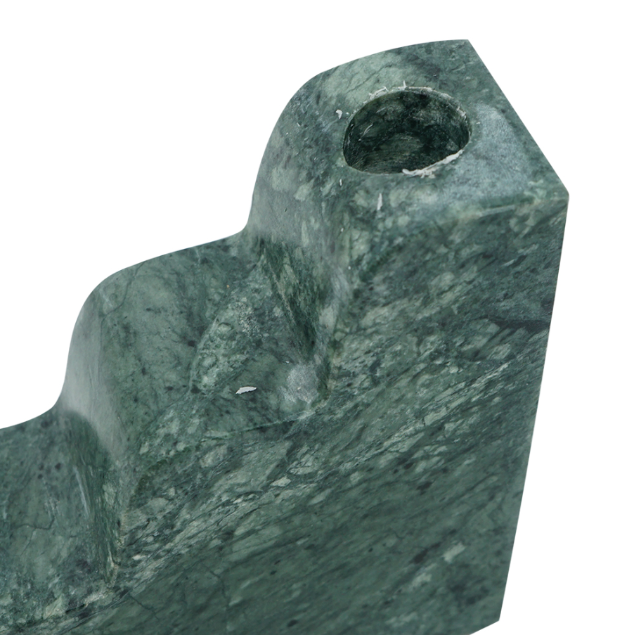 Teal Marble Bookend & Candle Holder