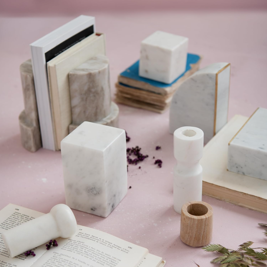 Marble Column Bookends