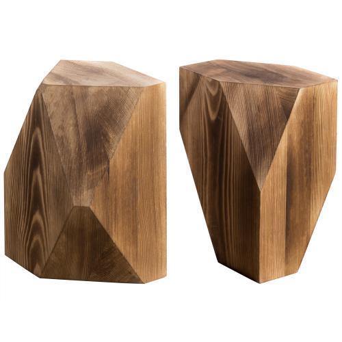 Geometric Solid Wood Bookends