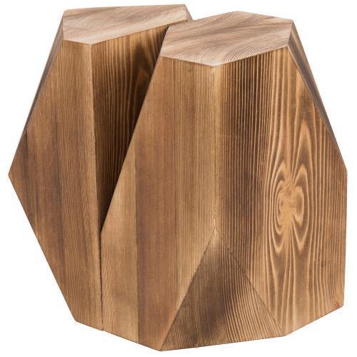 Geometric Solid Wood Bookends
