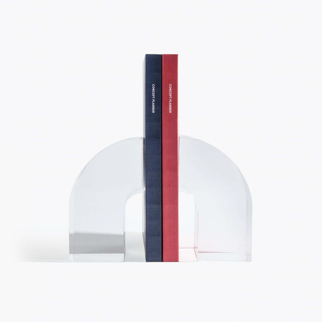 Clear Acrylic Arc Bookends
