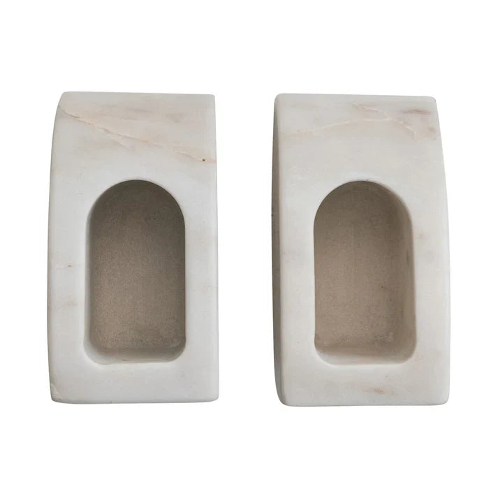 White Marble Vase Bookends