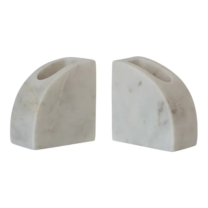 White Marble Vase Bookends