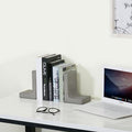 Grey Concrete L-Shaped Bookends